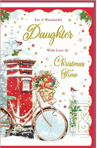 Heart Christmas Wonderful Daughter Card