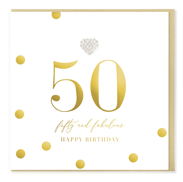 Hearts Designs 50 & Fabulous Birthday Card