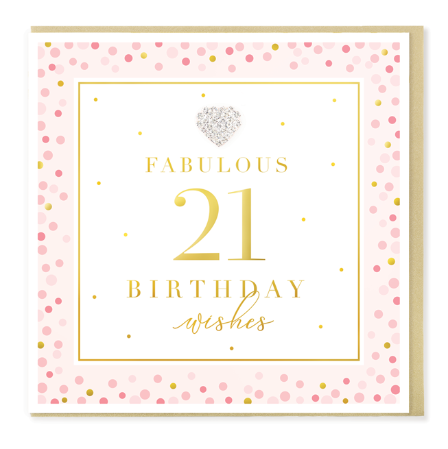 Hearts Designs 21 Fabulous Birthday Card