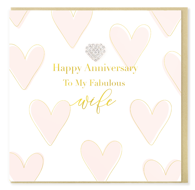 Hearts Designs Happy Anniversary Fabulous Wife Card