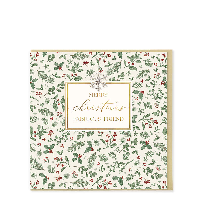 Hearts Designs Merry Christmas Fabulous Friend Card