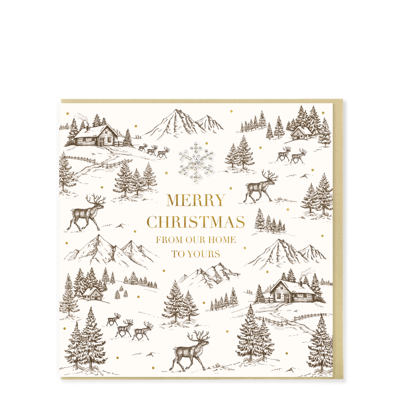 Hearts Designs Merry Christmas Our Home To Yours Card