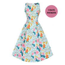 Load image into Gallery viewer, Hepburn Tropical Holiday Swing Dress
