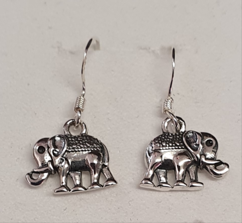 Sterling Silver Elephant Earrings