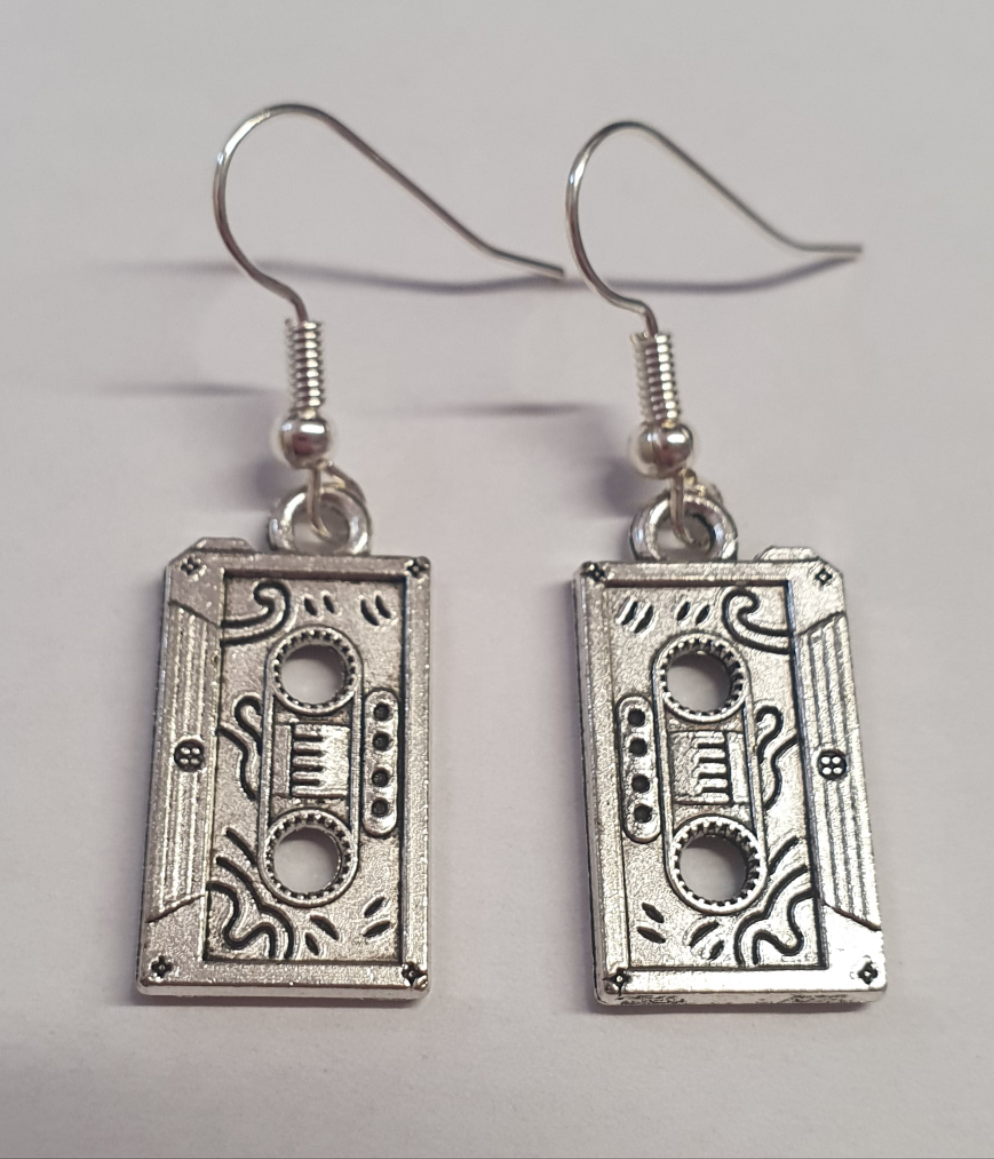 Metal Cassette Retro Drop Earrings