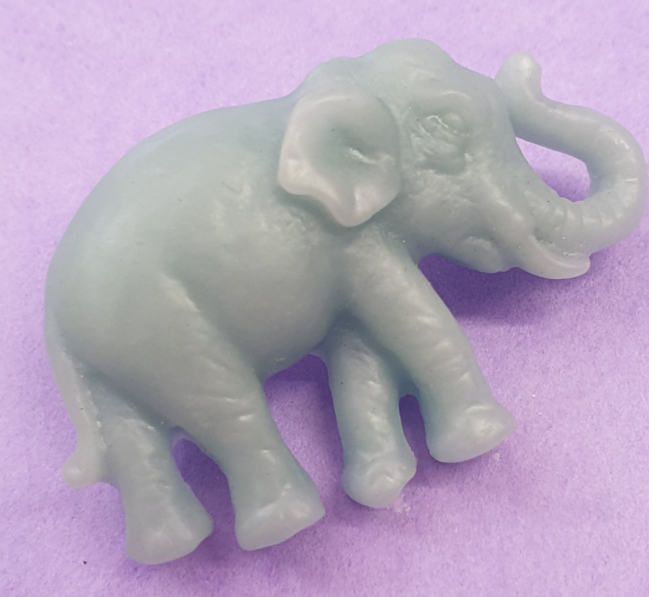 Resin Elephant Brooch Aqua