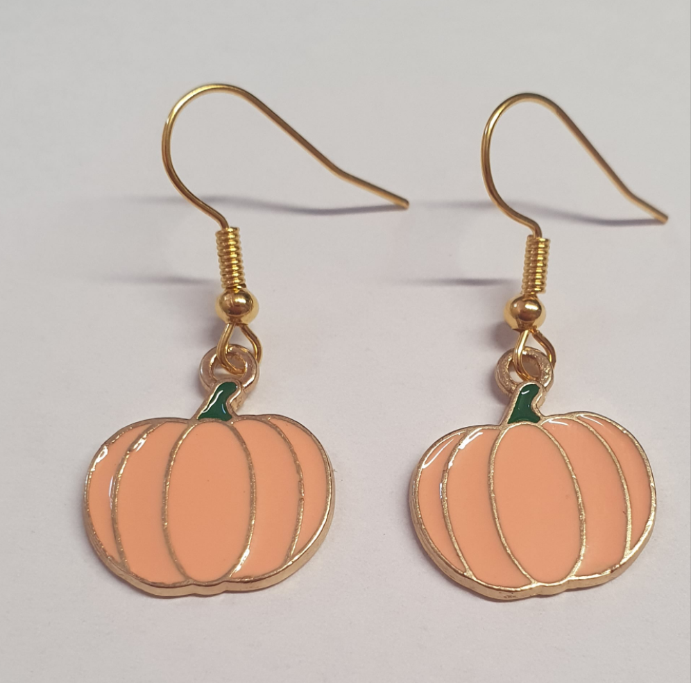 Enamel Pumpkin Retro Drop Earrings