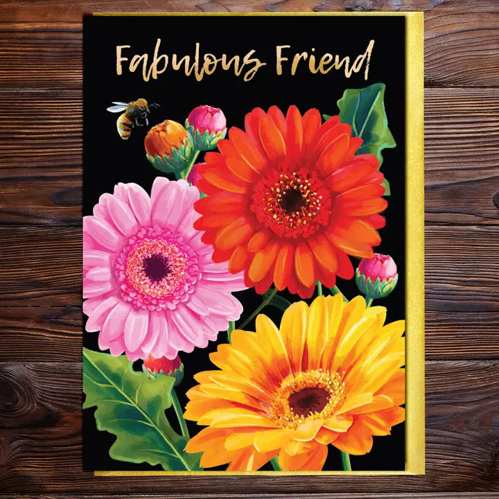 Kimono Fabulous Friend Gerbera Birthday Card