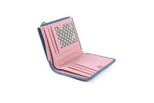 Load image into Gallery viewer, Kiri Leather Purse Blue &amp; Pink
