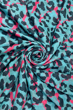 Load image into Gallery viewer, Leopard Print Scarf Turquoise
