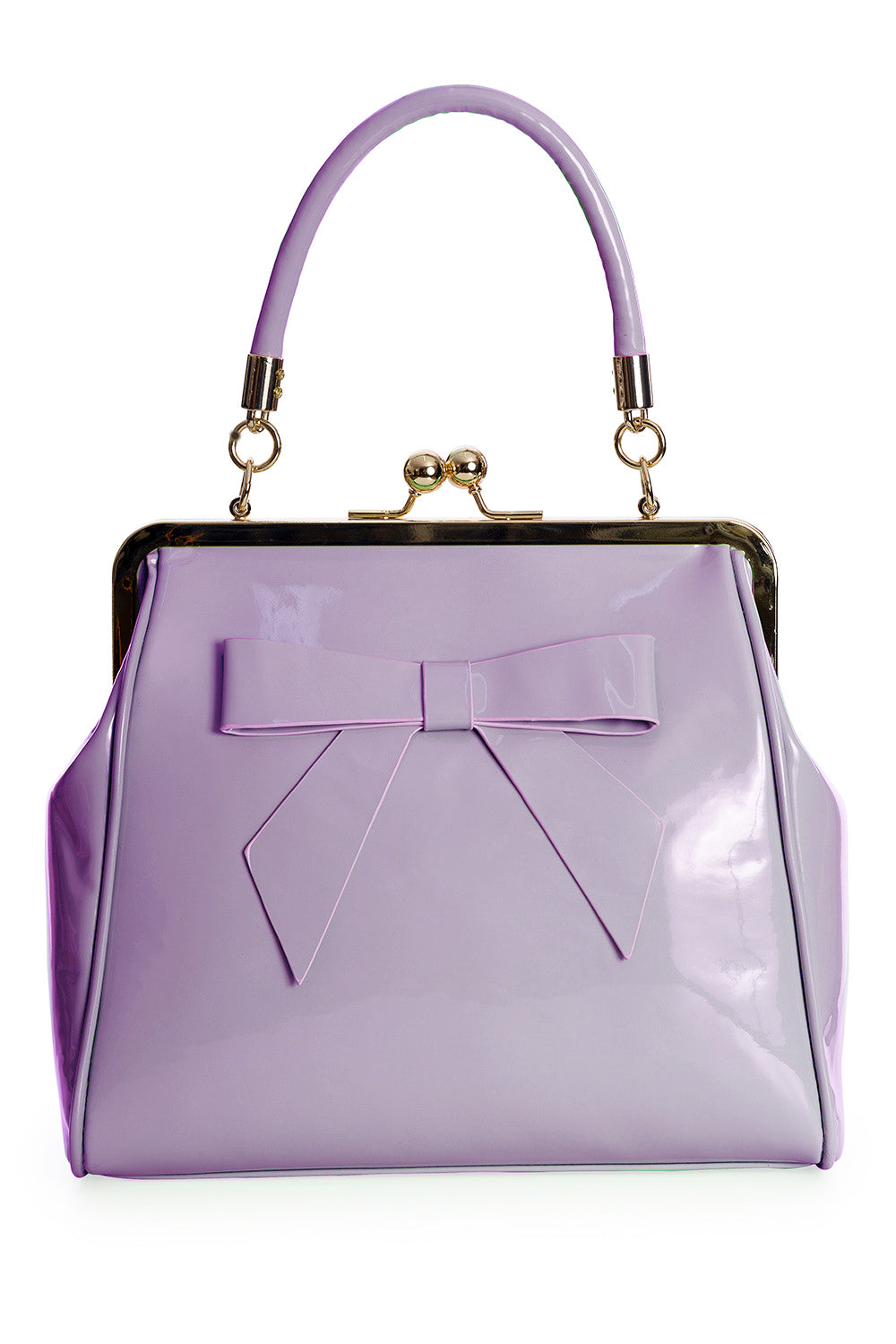 Gloss Bow 1950s Style Bag Lilac