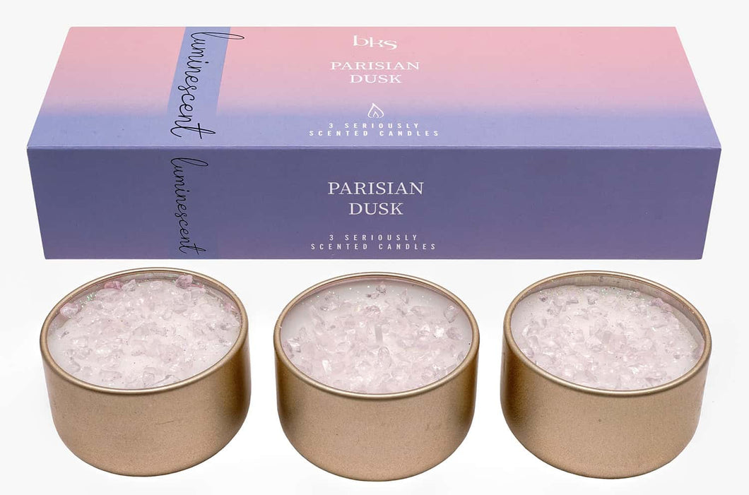 Luminescent Tea Light Trio Parisian Dusk