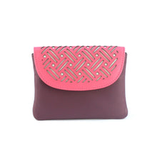 Load image into Gallery viewer, Luna Leather Purse Purple &amp; Pink
