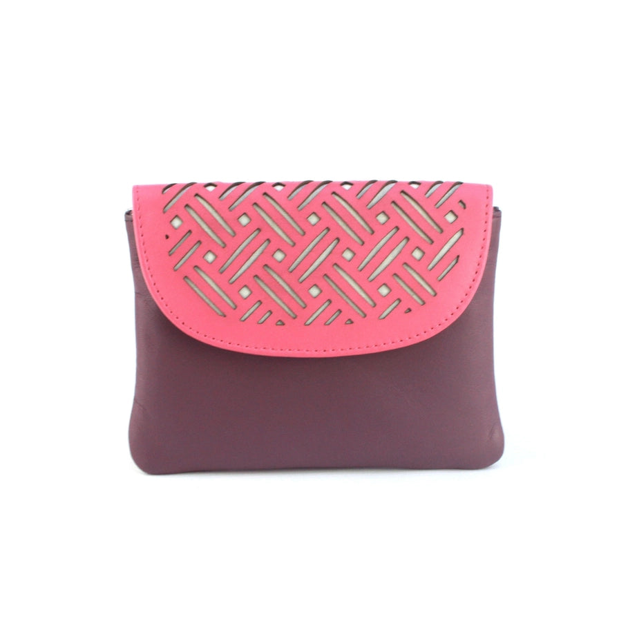 Luna Leather Purse Purple & Pink