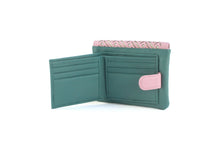 Load image into Gallery viewer, Luna Leather Purse Teal &amp; Pink
