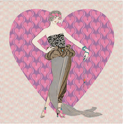 MA Deco Heart Lady Card