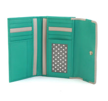 Load image into Gallery viewer, Madison Leather Purse Turquoise &amp; Grey
