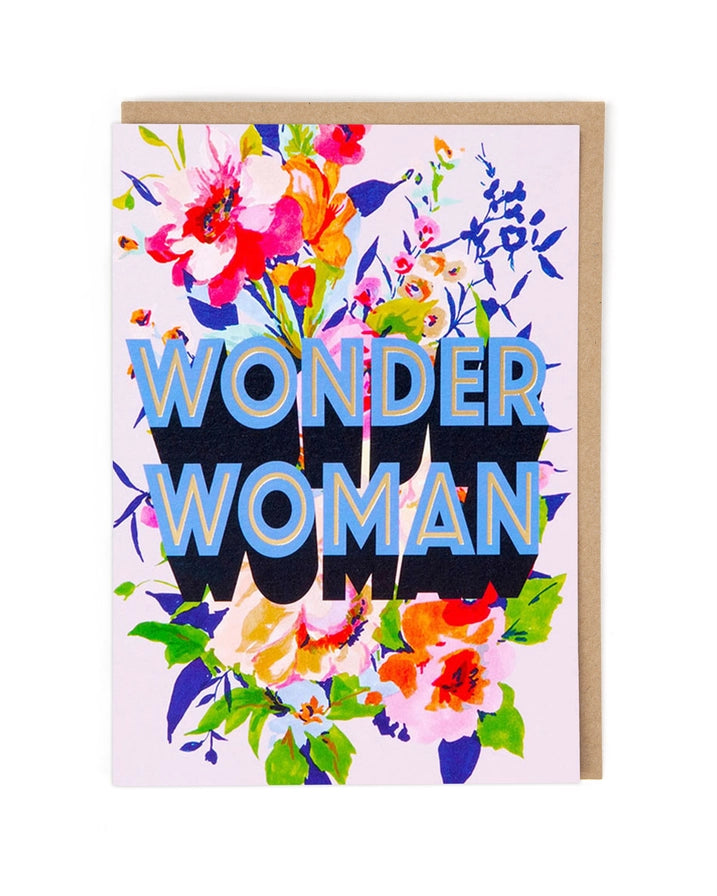 Max Wonder Woman Floral Card