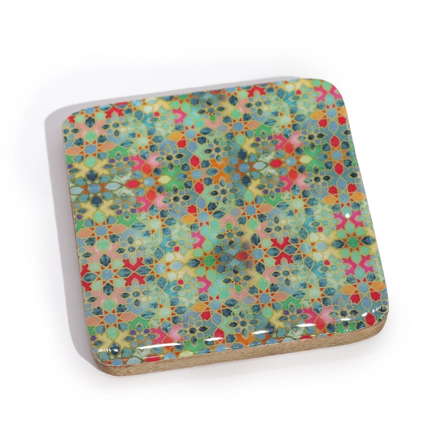 Mediterranean Tile Wooden Coaster