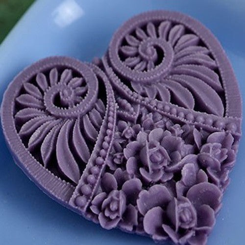 Resin Large Heart Brooch Purple
