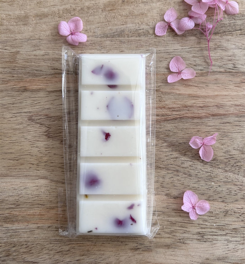 Soy Wax Melt Snap Bar Pink Peony & Cotton Flower
