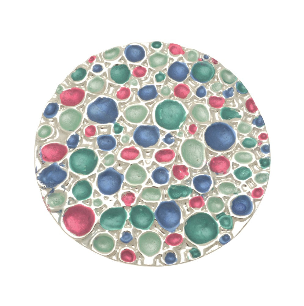Miss Milly Blue Pink & Green Circles Magnetic Brooch
