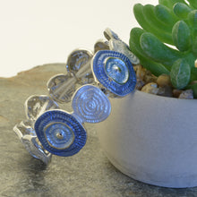 Load image into Gallery viewer, Miss Milly Blue Textured Disc Bracelet
