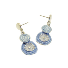 Load image into Gallery viewer, Miss Milly Blue Textured Disc Earrings
