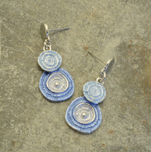 Load image into Gallery viewer, Miss Milly Blue Textured Disc Earrings
