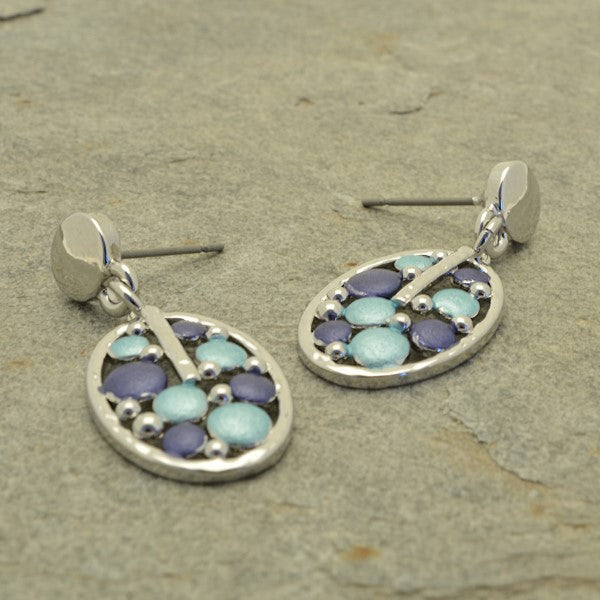 Miss Milly Blue & Aqua Dots Earrings
