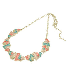Load image into Gallery viewer, Miss Milly Blue &amp; Coral Square Necklace
