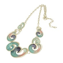 Load image into Gallery viewer, Miss Milly Blue &amp; Coral Swirl Necklace
