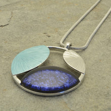 Load image into Gallery viewer, Miss Milly Blue &amp; Silver Ellipse Pendant
