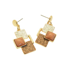 Load image into Gallery viewer, Miss Milly Brown Squares Earrings
