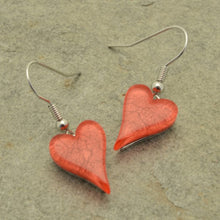 Load image into Gallery viewer, Miss Milly Coral Resin Heart Earrings
