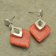 Load image into Gallery viewer, Miss Milly Coral Shield Earrings
