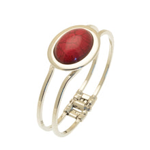 Load image into Gallery viewer, Miss Milly Resin Bracelet Dark Red Marble
