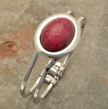 Load image into Gallery viewer, Miss Milly Resin Bracelet Dark Red Marble
