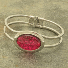 Load image into Gallery viewer, Miss Milly Resin Bracelet Fuchsia Pink Foil
