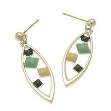 Load image into Gallery viewer, Miss Milly Green Shield Earrings
