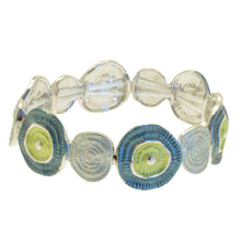 Load image into Gallery viewer, Miss Milly Green Textured Disc Bracelet
