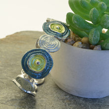 Load image into Gallery viewer, Miss Milly Green Textured Disc Bracelet
