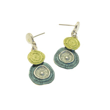 Load image into Gallery viewer, Miss Milly Green Textured Disc Earrings
