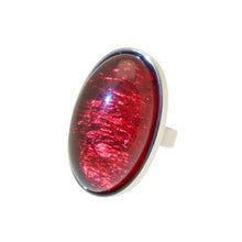 Load image into Gallery viewer, Miss Milly Large Resin Oval Ring Dark Red
