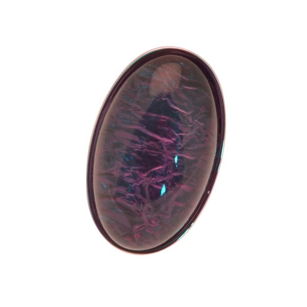 Miss Milly Large Resin Oval Ring Purple