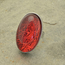 Load image into Gallery viewer, Miss Milly Large Resin Oval Ring Red
