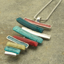 Load image into Gallery viewer, Miss Milly Layered Necklace Red &amp; Aqua
