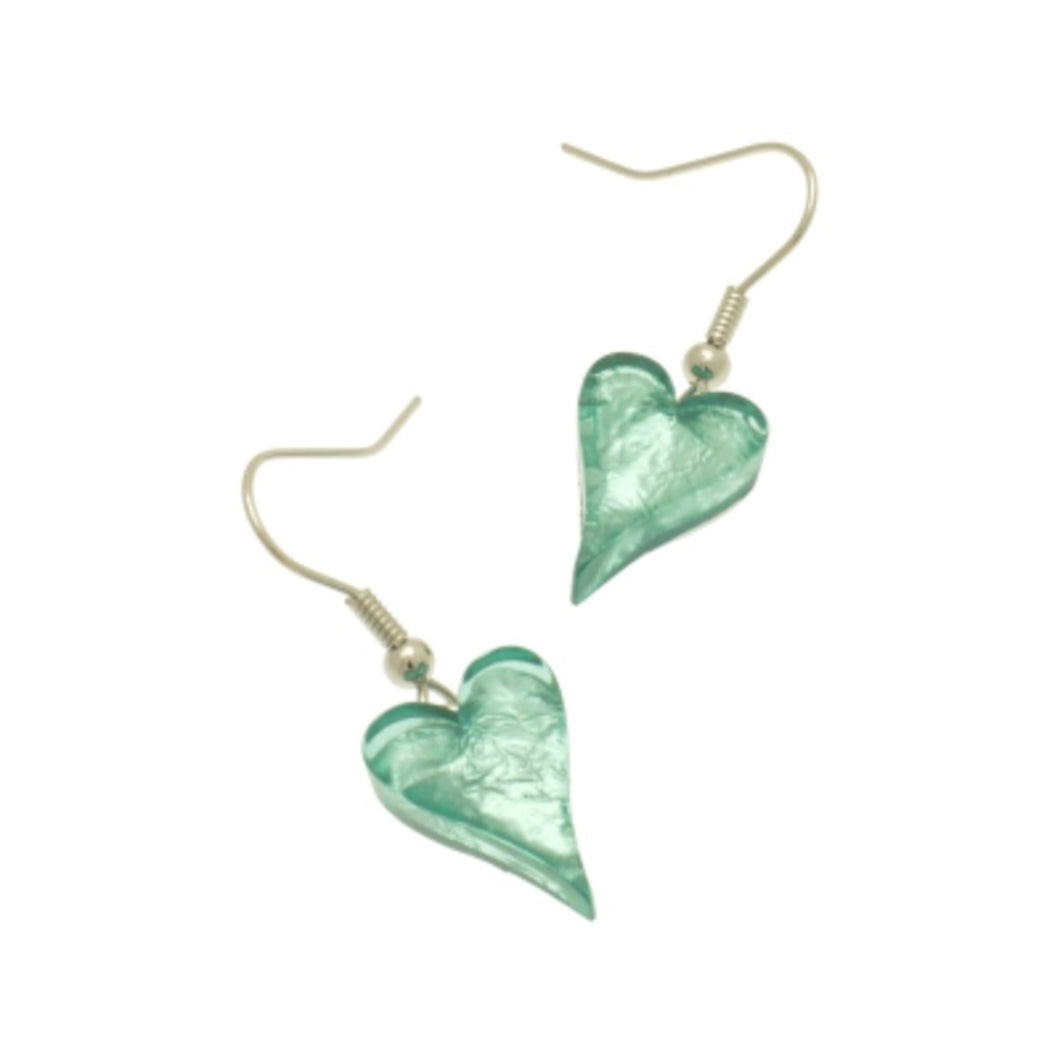 Miss Milly Turquoise Resin Heart Earrings