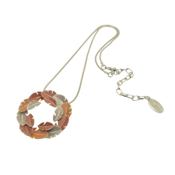 Miss Milly Orange Leaf Wreath Necklace