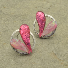 Load image into Gallery viewer, Miss Milly Pink Duo Heart Earrings
